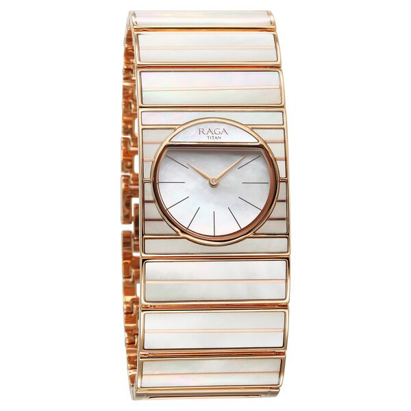 Titan Raga Power Pearls Quartz Analog Mother Of Pearl Dial and Strap Watch for Women - image number 3