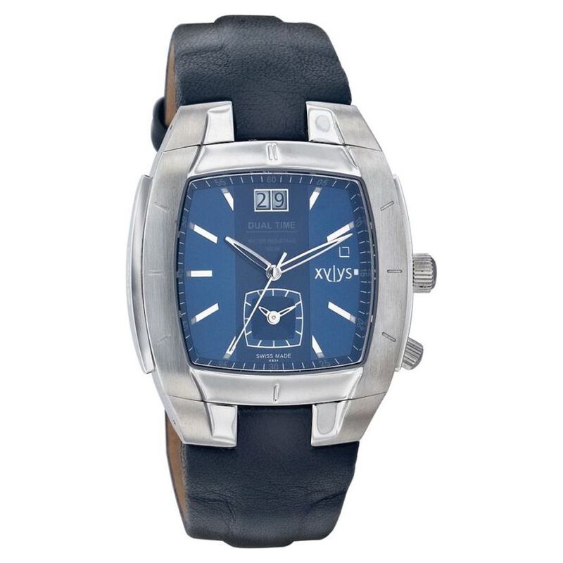 Xylys Swiss Chronograph Blue Leather Strap and Blue Dial Watch For Men