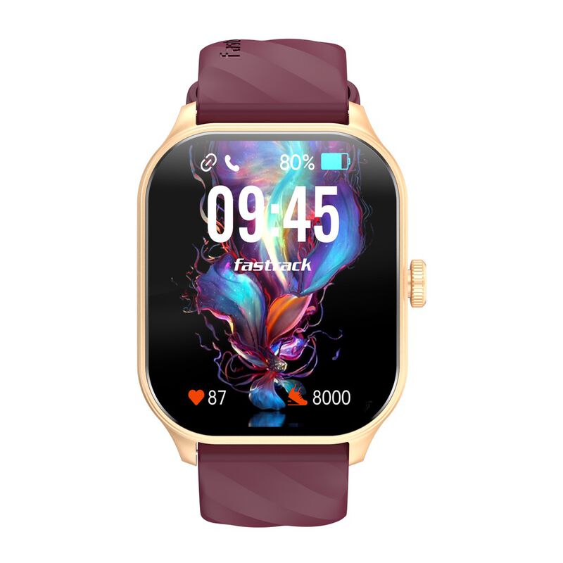 Fastrack Reflex Power|4.97 CM Super AMOLED Arched Display|410 x 502 Pixel Resolution|IP68 WR With Red Strap