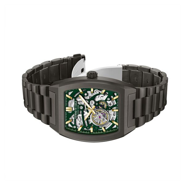 Kenneth Cole Gun Metal Automatic Stainless Steel Bracelet Watch For Men - image number 2