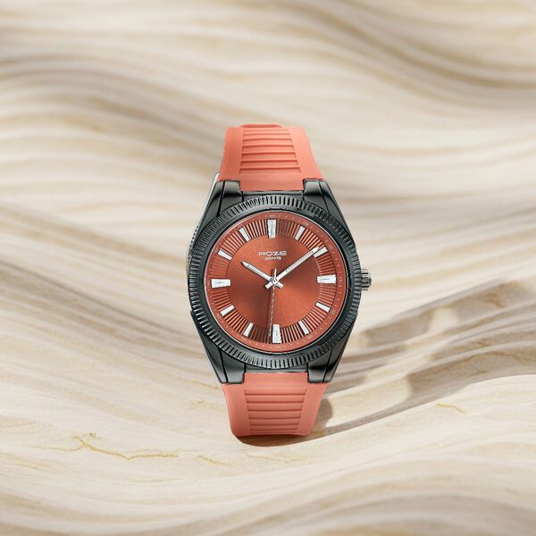 Poze By Sonata Quartz Analog Orange Dial Orange Silicone Strap Watch For Men - image number 0