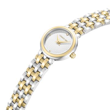 Cerruti 1881 Quartz Analog Silver Dial Two Toned Stainless Steel Strap Watch For Women