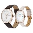 Titan Bandhan White and Mother of Pearl Dial Analog with Date Leather Strap watch for Couple - image number 2