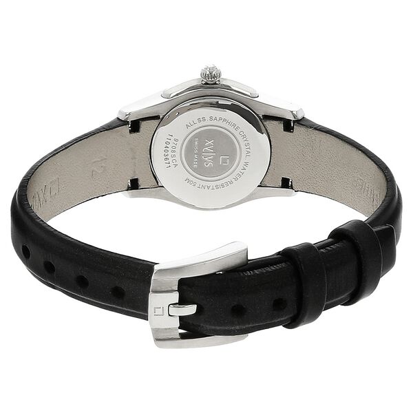 Xylys Swiss Analog Black Leather Strap and Black Dial Watch For Women - image number 3