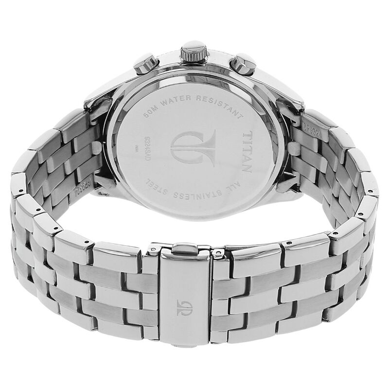 Buy Online Titan Quartz Multifunction Silver Dial Stainless Steel Strap
