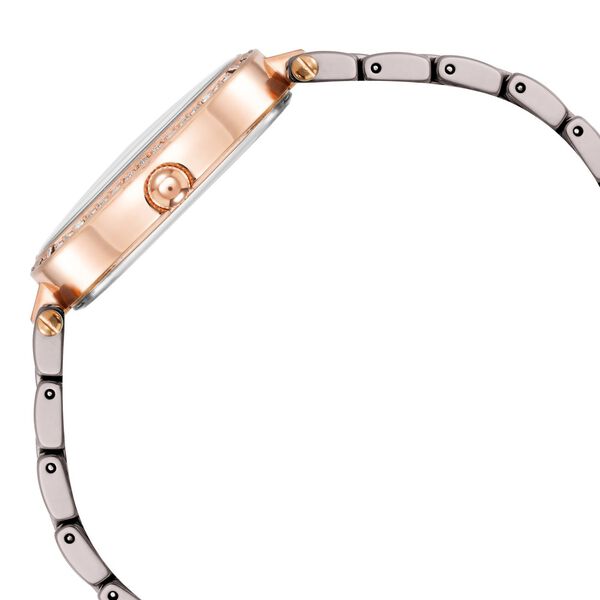Anne Klein Quartz Analog Brown Dial Brown & Rose Gold Ceramic Strap Watch For Women - image number 1