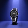 Fastrack Vyb Nimbus Quartz Analog Blue Dial Two Toned Color Metal Strap Watch For Guys