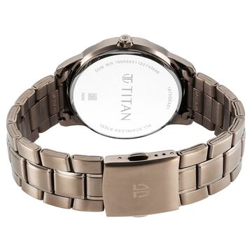 Titan Regalia Opulent Quartz Analog with Day and Date White Dial Brown Metal Strap Watch For Men