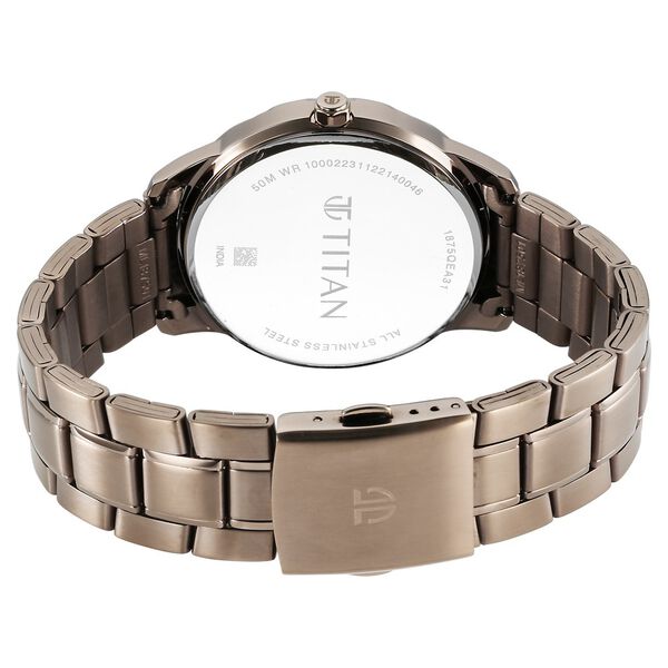 Titan Regalia Opulent Quartz Analog with Day and Date White Dial Brown Metal Strap Watch For Men - image number 4