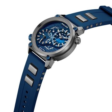 Police Quartz Analog Black Dial Blue Colour Silicone Strap Watch For Men