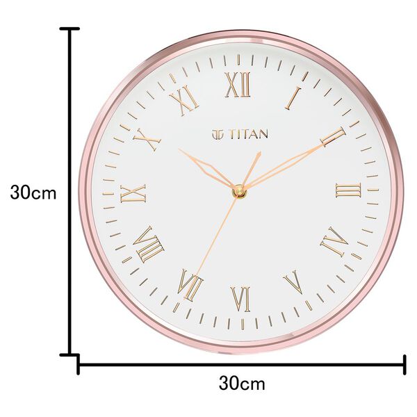 Titan Elegant 30.0 cm White Wall Clock: Silent, Majestic, and Modern - image number 5