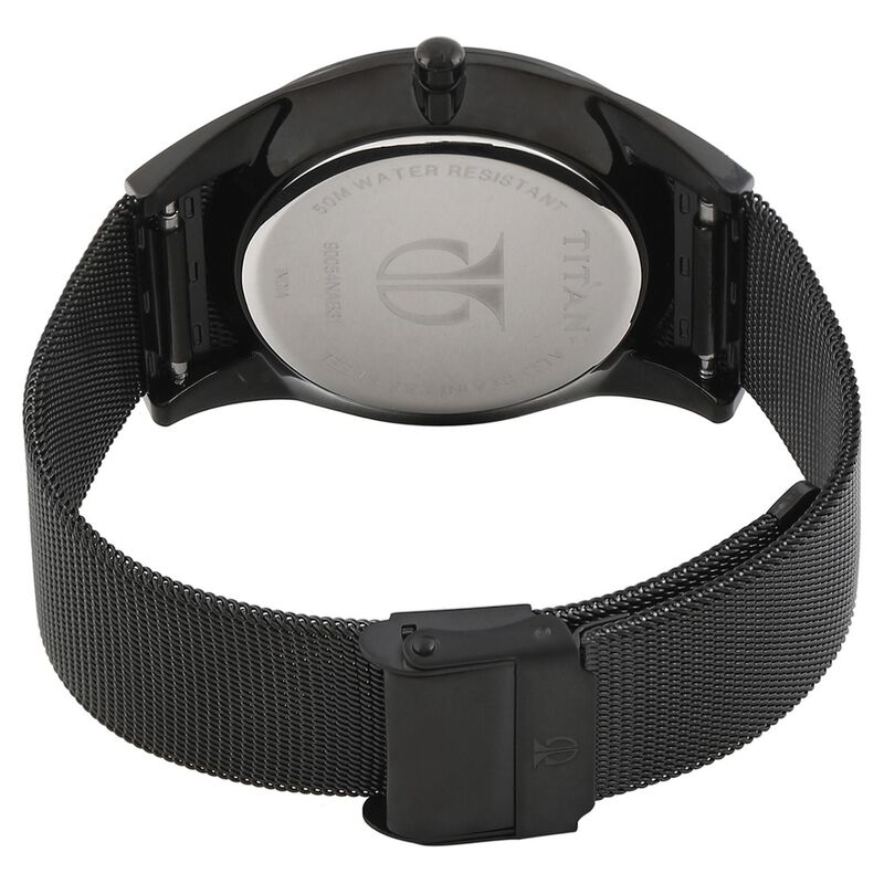 Buy Online Titan Quartz Analog with Date Black Dial Stainless Steel