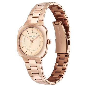 Titan Horizon Quartz Analog Rose Gold Dial Stainless Steel Strap Watch For Women