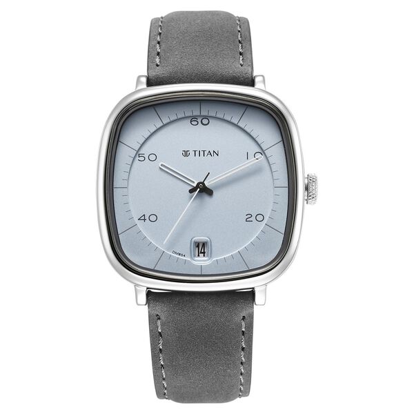 Titan Quartz Analog with Date Anthracite Dial Leather Strap Watch for Men - image number 0