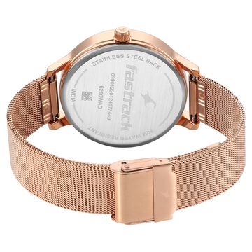 Fastrack Fleek Quartz Analog Black Dial Stainless Steel Strap Watch For Girls