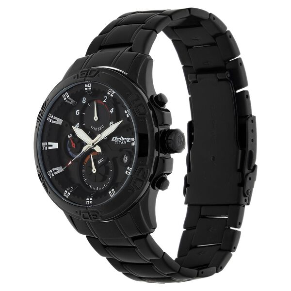 Titan Quartz Chronograph Black Dial Stainless Steel Strap Watch for Men - image number 1