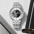 Titan Yin Yang Skeletal Automatic Analog with White Dial Silver and Rose Gold Stainless Steel Strap Watch for Men