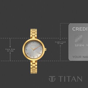 Titan Titan Karishma Quartz Analog Pink Dial Golden Stainless Steel Strap Watch For Women