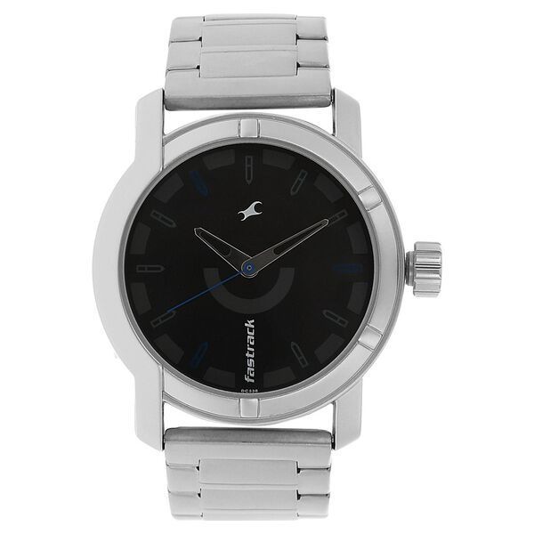 Fastrack Quartz Analog Black Dial Stainless Steel Strap Watch for Guys - image number 0