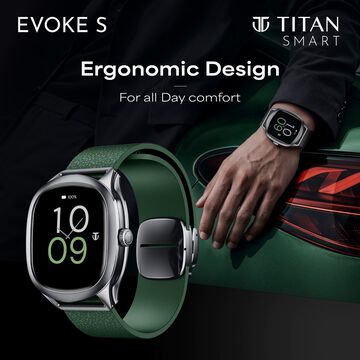 Titan EVOKE S Smartwatch with 1.7" AMOLED Display1000 Nits AI Watch Faces Smart Glance Magnetic Precision Buckle
