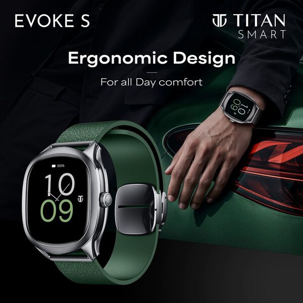 Titan EVOKE S Smartwatch with 1.7" AMOLED Display1000 Nits AI Watch Faces Smart Glance Magnetic Precision Buckle - image number 1