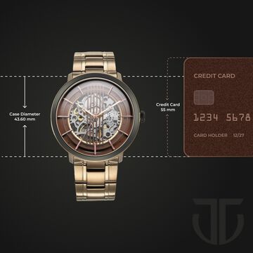 Titan Quartet Brown Dial Automatic Stainless Steel Strap Watch for Men
