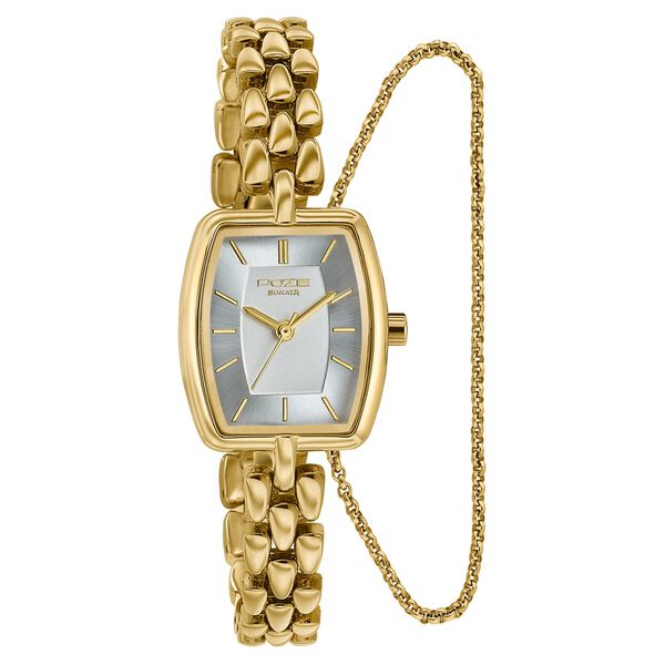 Poze Poze Quartz Analog White Dial Golden Metal Strap Watch For Women - image number 2