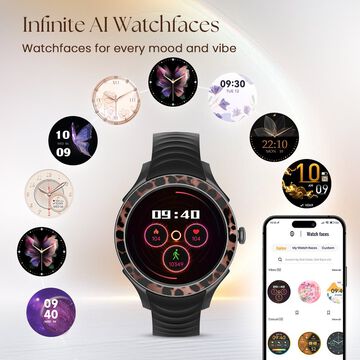 Fastrack Ella Women Smartwatch with 1.2" inch AMOLED Display, Patterned Bezel , AI Watchface & AI Chat, Functional Crown