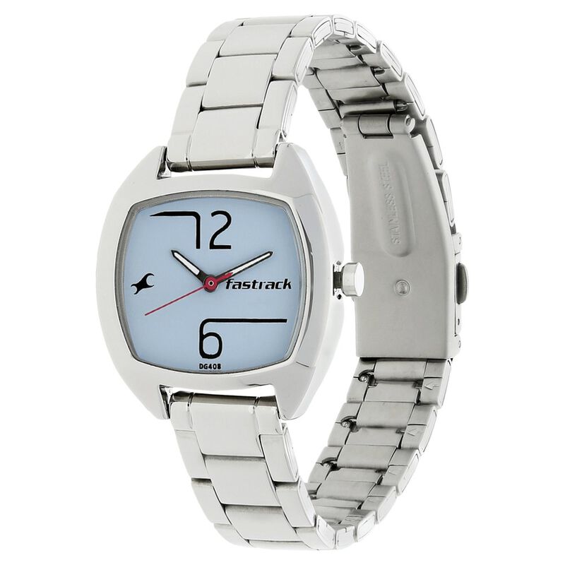 Fastrack Bare Basics Quartz Analog Blue Dial Stainless Steel Strap Watch for Girls - image number 1