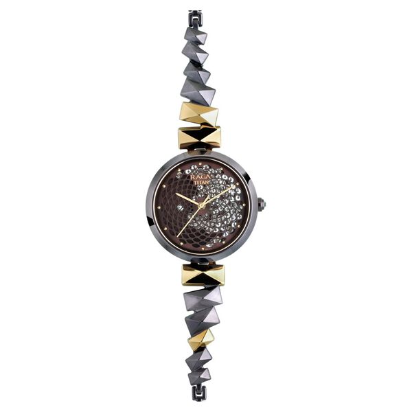Titan Raga Facets Brown Dial Analog Stainless Steel Strap watch for Women - image number 1