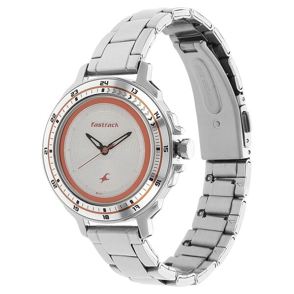 Fastrack Quartz Analog Silver Dial Stainless Steel Strap Watch for Girls - image number 1