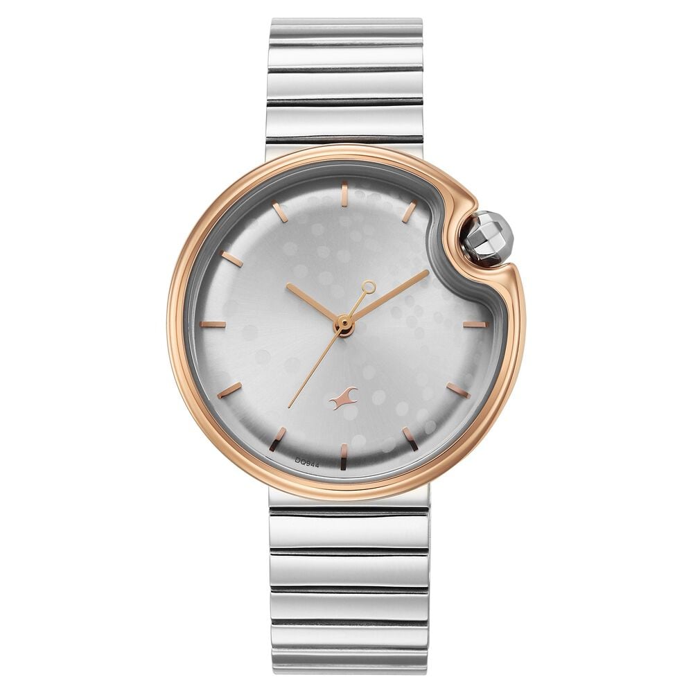 Fastrack Groove Analog with Silver Dial Silver Metal Strap Watch for Girls-image-48