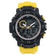 SF Neon Quartz Analog Digital Dial PU Strap Watch for Men