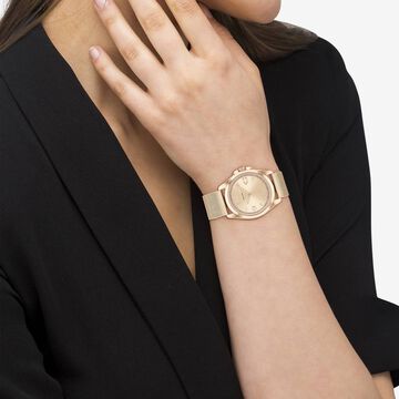 Coach Quartz Analog Rose Gold Dial Stainless Steel Strap Watch for Women