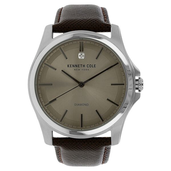 Kenneth Cole Quartz Analog Grey Dial Leather Strap Watch for Men - image number 0