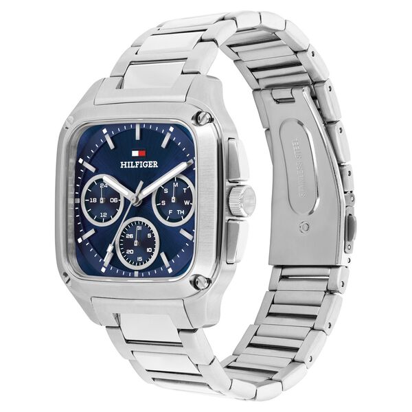 Tommy Hilfiger Quartz Multifunction Blue Dial Silver Stainless Steel Strap Watch For Men - image number 1