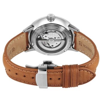 Titan Orbital Open Heart Automatic Analog with Green Dial Brown Leather Strap Watch for Men