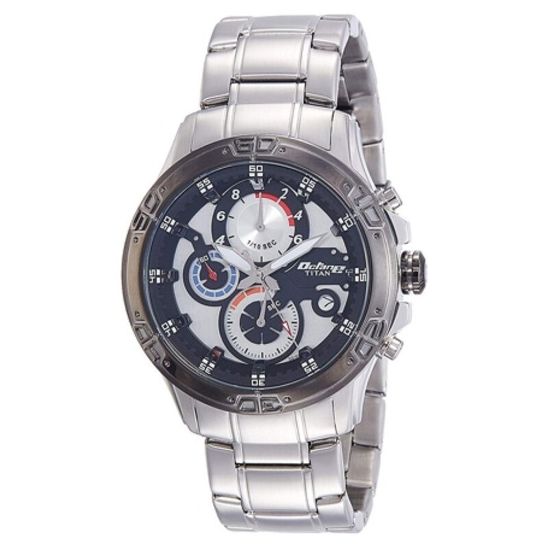 Titan Quartz Chronograph White Dial Stainless Steel Strap Watch for Men - image number 0
