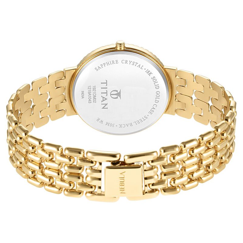 Titan Nebula Analog 18 Karat Solid Gold Watch for Men - image number 4