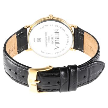 Titan Nebula Vintage 18k Gold Analog with Diamond Studded Indices Watch for Men