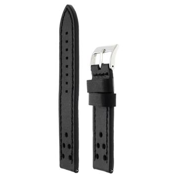 22 mm Black Genuine Leather Straps for Men
