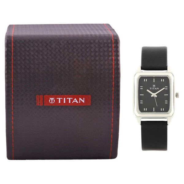 Titan Quartz Analog Black Dial Leather Strap Watch for Men - image number 4