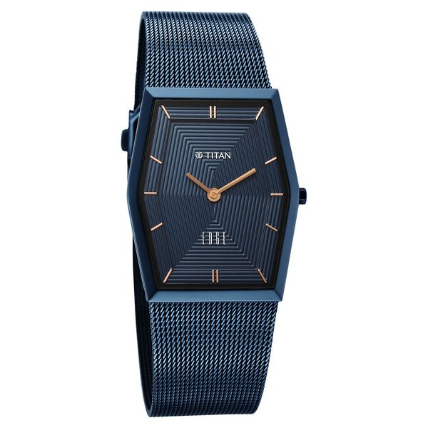 Titan Edge Whimsey Quartz Analog Blue Dial Blue Stainless Steel Strap Watch For Women - image number 1