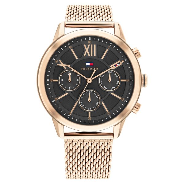 Tommy Hilfiger Grey Dial Golden Colour Stainless Steel Strap Watch for Men - image number 0