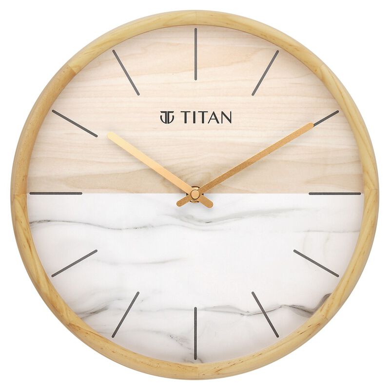 Titan Wooden Clock with Wood & Stone Textures 30 x 30 cm (Medium Size) - image number 0