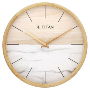 Titan Wooden Wall Clock with Wood & Stone Textures 30 x 30 cm (Medium Size)