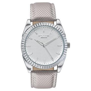 Poze By Sonata Quartz Analog White Dial Grey Nylon Strap Watch For Men