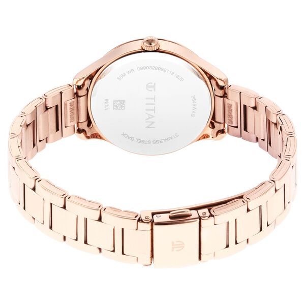 Titan Wander White Dial Women Watch With Stainless Steel Strap - image number 4