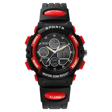Zoop Zoop Ana-Digi Quartz Digital Black Dial Black Plastic Strap Watch For Kids
