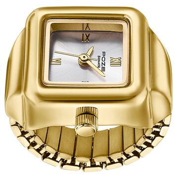 Sonata Poze Quartz Analog Silver Dial Golden Colour Metal Strap Watch For Women